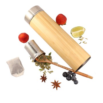 BPA Free 17oz Double Wall Vacuum Tea Bottle with Stainless Steel Filter Infuser