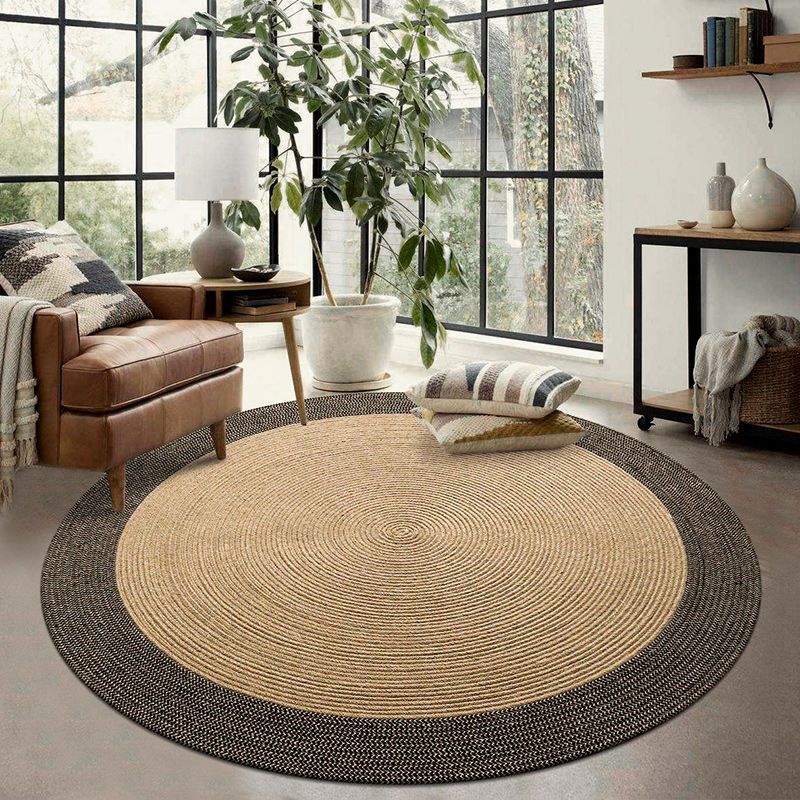 Living Room Jute Hemp Braided Woven Carpet Area Rugs