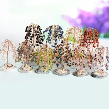 Wholesale Hot Sale Crystal Tree Weeping Willow Agate Base Home Decoration
