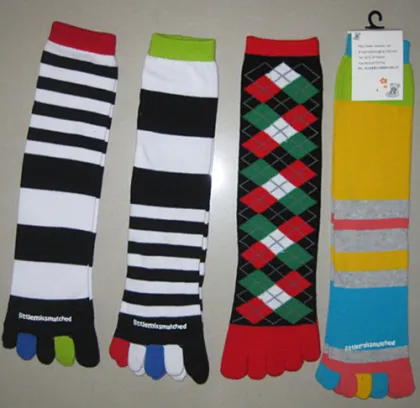 Colorful Five Toe Sock Knee Toe Sock Cotton Five Toe Socks