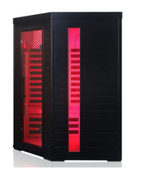 Black Solid Wood Four Person Infrared Sauna Room