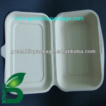 disposable bagasse pulp food box