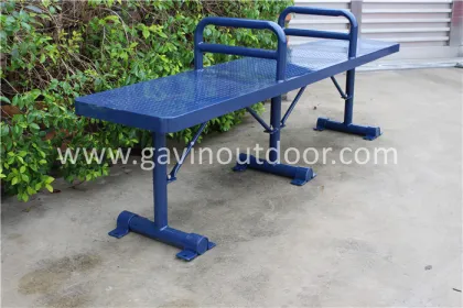 Powder coated metal outdoor backless bench urban furniture