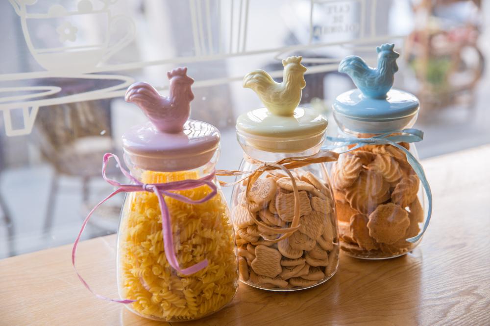 Glass Cookie Jar With Ceramic Lid Cork