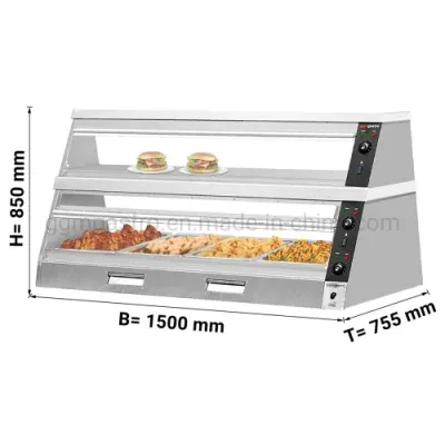 Commercial CE Proved Glass Food Warmer Showcase Cabinet Display Showcase