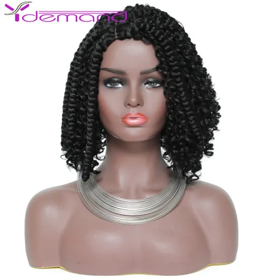 Y Demand Bobo Curly Braided Wigs For Black Women Dreadlock Short Curly Crochet Hair Braids scalp Hair Wig