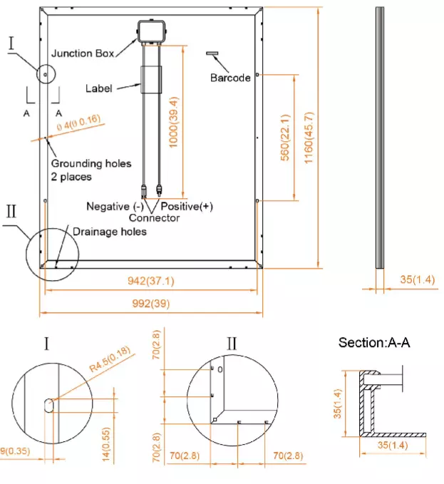 JA 140w ploy solar panel