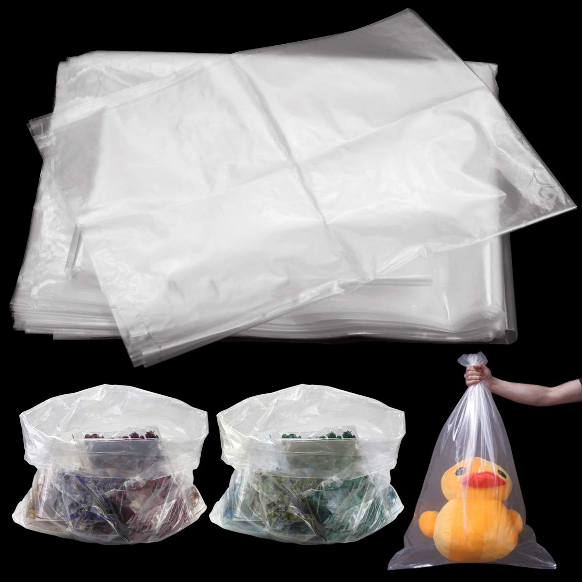 heavy duty clear plastic bags large