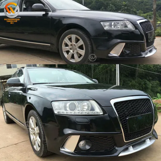 2005-2011 Audi A6 Upgrade Kit: RS6 Style Front Bumper, Grille, Rear Diffuser