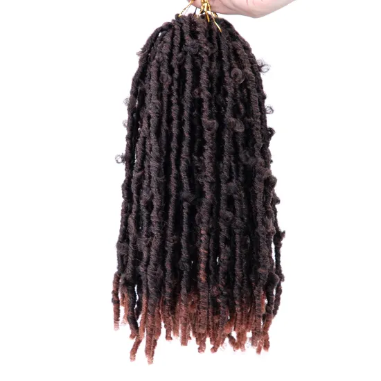 butterfly locs 14inch lenght corchet hair in synthetic braiding extension omber color fuax locs