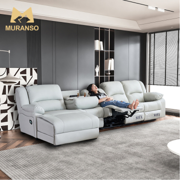 Electric Leather Living Room Modular Power Reclining Sofa Set