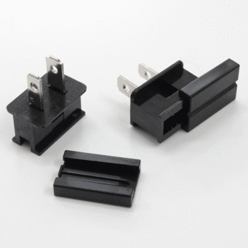 Black Quick-connect Academy Male Plug Polarized for SPT-2 wire