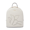 Emboss wear-resistant stylish genuine women leather backpack