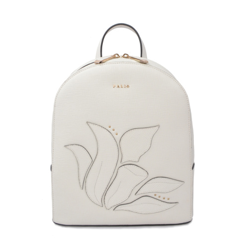 Emboss wear-resistant stylish genuine women leather backpack