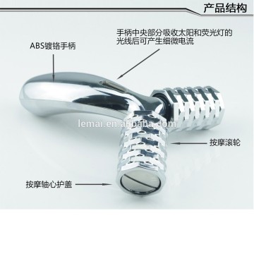 Silver Y-Shaped 3D Solar Energy Microcurrent Facial Body Massager Roller Anti-ag