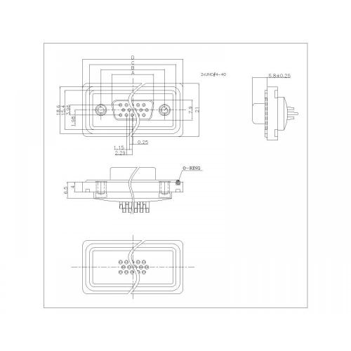 D-SUB FEMALE STRAIGHT WATERPROOF