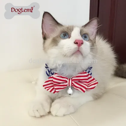 Adjustable Cute Kitty Cat Collar with Bowtie & Reflective Bell