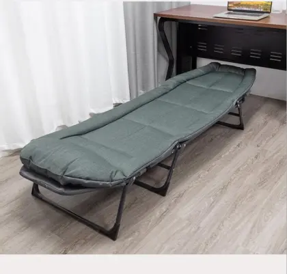 Simple Single Folding Bed Deckchair for Office Nap and Outdoor Camping