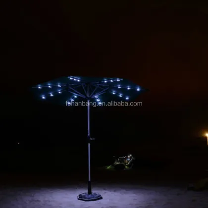 Solar-Powered LED Umbrella with Wind Resistance for Patios and Outdoors