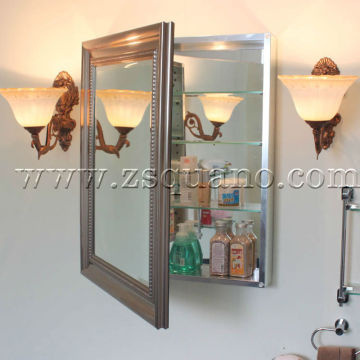 Country style Antique Bathroom Vanity Cabinet with PU Framed