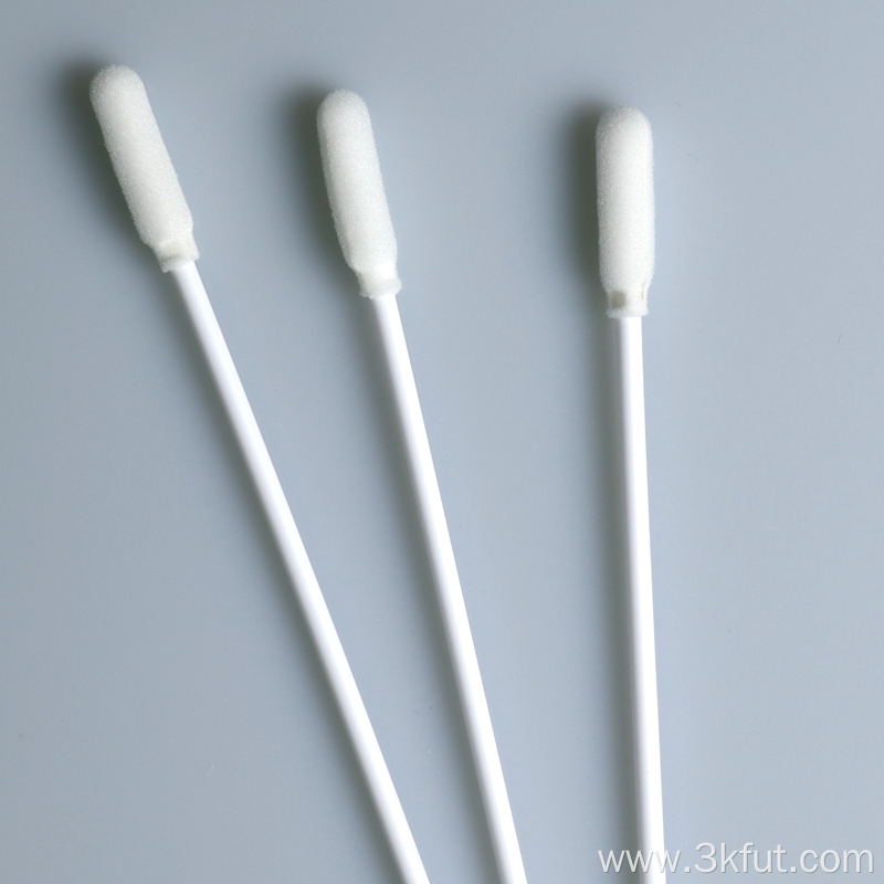 White PP Stick Open-Cell Round Foam Swab Sample