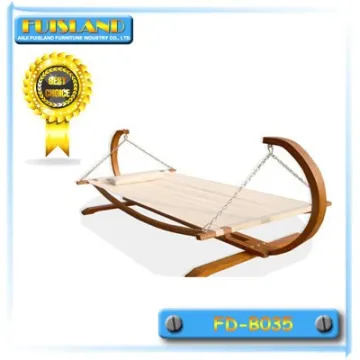 outdoor hang wooden hammock swing bed
