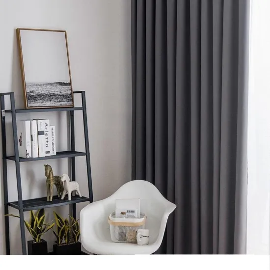 Easy Installation Blackout Bay Window Curtains Set for Bedroom