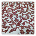 Bunga Berbilang Bunga 3D Fabrik Wain Merah Berkala Multi-Colored Fabric Fabric Laser Cut Fabric Sequins