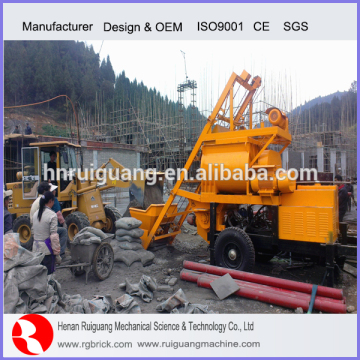 super quality China manufacturer concrete pump with mixer with lifting ladder
