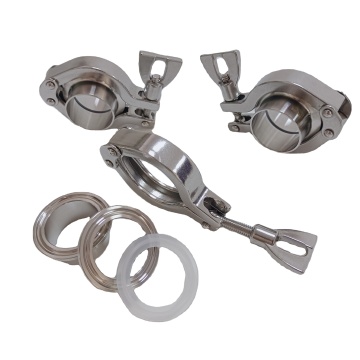 Baja stainless bajingan 304/304L pin ganda tri klem dan ferrule untuk selang dan pipa