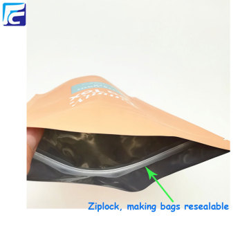 Ziplock foil plastic coffee packaging custom tea bags