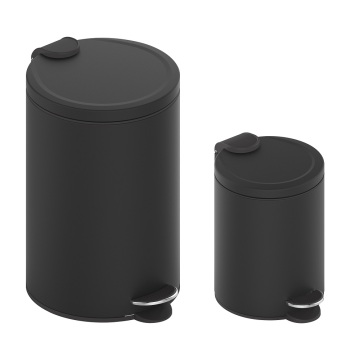 Black Step-On Trash Can With Lid
