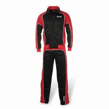 Men's Tracksuit, with Embroidered Logos on Front and Center Back