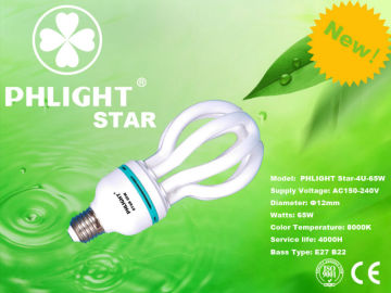 Promotion! 2013 New Product Cheapest T4 65W 4U Lotus Energy Saving Solar CFL Lamba