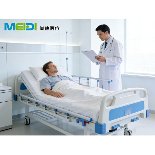 Adjustable Hospital Bed with Slatted Bed Surface