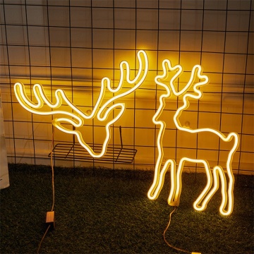 Custom Deer Head Acrylic RGB LED Strip Light for Christmas Decoration