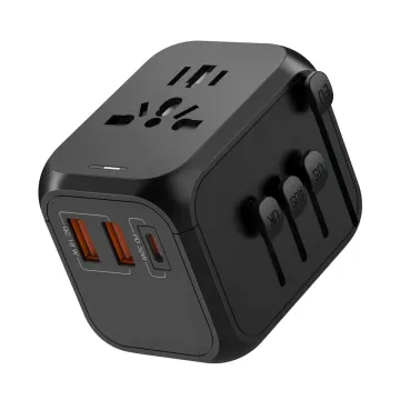 Universal Travel Adapter with Power Bank – Travel Accessories Gift Plug Adapter Type C