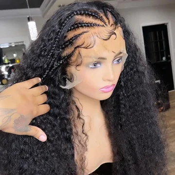 Raw Hair Lace Frontal Wigs 13X4 Curly Cuticle Aligned Lace Front Wig