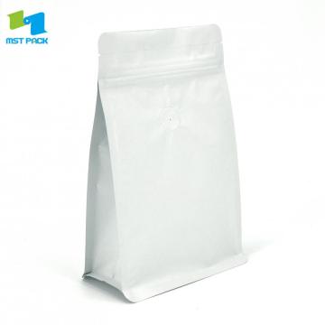 100% Biodegradable Compostable Foil Lined Flat Bottom Pouch Coffee Bags