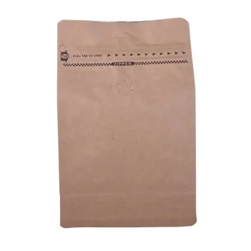 Compostable block bottom kraft paper bag