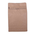 Compostable block bottom kraft paper bag