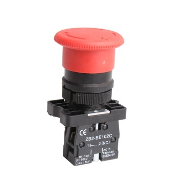 Red Mushroom Head Push Button Switch, 600V 10A, NC Contact