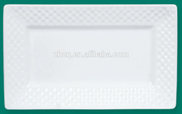 8" porcelain rectangle rim plate