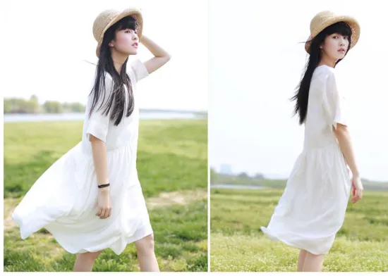 Bleached Rayon Fabric for Women's Dress in Leisure Style