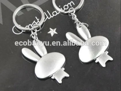 Rabbits Key Chains/Metal Key Chains/Couple Key Chains/Logo Printed Pendants Wholesale