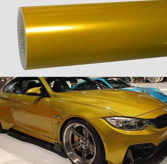 metallic gloss lemon yellow car wrap vinyl