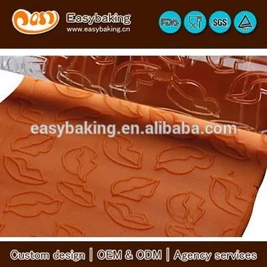 Utility lips fondant cake DIY impression acrylic rolling pin