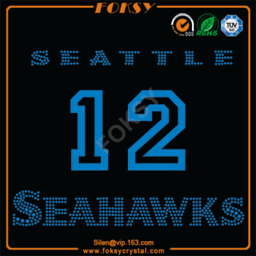 Seattle Seahawks 12 satin rhinestones appliques