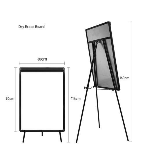 In hoogte verstelbaar magnetisch flip-overbord Whiteboard