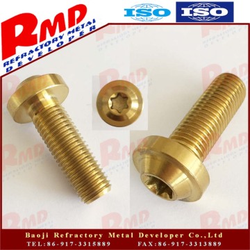 M10 Gr5 Ti6Al4V gold Anodized titanium fasteners